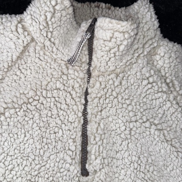 Cozy Sherpa Pullover Womens XL White Fleece Jacket Half Zip Fuzzy Soft Warm Top - Picture 5 of 7